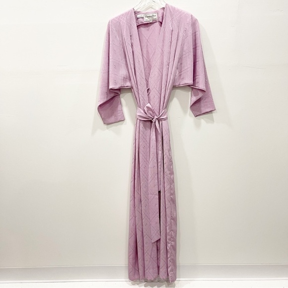 Christian Dior Loungewear Full Length Vintage Robe Sash-Tie Size P - Picture 2 of 12